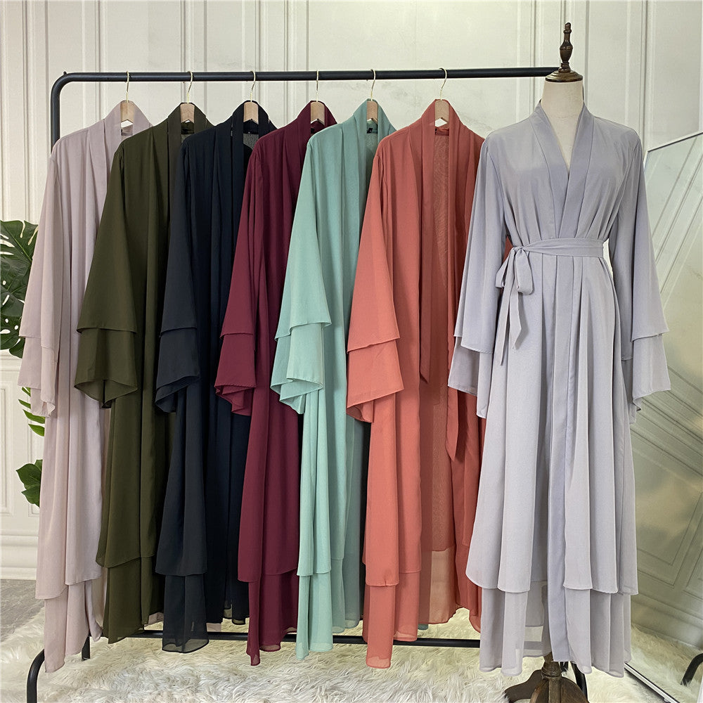 Fashionable Abaya Cardigan Chiffon Robe